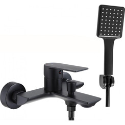 Змішувач для ванни Rea Urban Black REA-B9910 (чорний матовий, з лійкою та шлангом), фото 