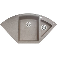 Miraggio Europe 0000016 Мийка для кухні врізна кутова 110x57 см, пісочний, Колір виробника: пісочний, фото 