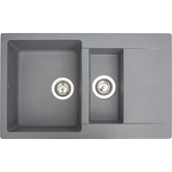 Miraggio Lapas 0000020 Мийка для кухні прямокутна врізна 78x48 см, сірий, Колір виробника: сірий, фото 