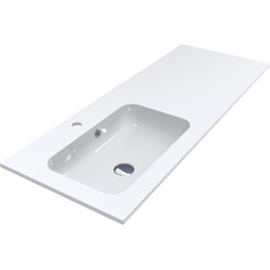 Умывальник-столешница Miraggio Della 1200 L Miramarble 0000911 (120x45.1 см, с крылом), Доступные размеры: 120 x 45 L, Технология производства: Miramarble, Цвет производителя: белый глянец, фото 