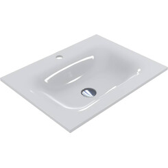 Умивальник Miraggio Jessel 600 Miramarble 0000746 (60x45 см), Доступні розміри: 60 x 45, Технологія виробництва: Miramarble, Колір виробника: білий глянець, фото 