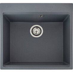 Мийка для кухні Miraggio Lagoon 540 gray 0001140 (54x51 см, сіра, кварцова, з сифоном), Доступні розміри: 54 x 51, Колір виробника: сірий, фото 