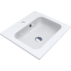 Miraggio Della 0000174 Умивальник прямокутний врізний 50x45 см, білий глянець, Доступні розміри: 50 x 45, Технологія виробництва: Miramarble, Колір виробника: білий глянець, фото 