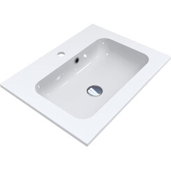 Miraggio Della 0000176 Умывальник врезной прямоугольный 60x45 см, белый глянец, Доступные размеры: 60 x 45, Технология производства: Miramarble, Цвет производителя: белый глянец, фото 