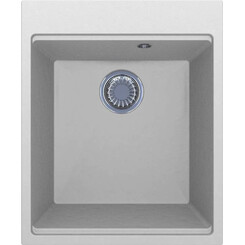 Мийка для кухні Miraggio Lagoon 420 white 0002222 (42x51 см, біла, кварцова, з сифоном), Доступні розміри: 42 x 51, Колір виробника: білий, фото 