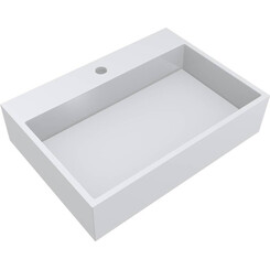 Miraggio Mares 0000213 Умивальник накладний прямокутний 58x42 см, білий глянець, Доступні розміри: 59 x 42, Технологія виробництва: Miramarble, Колір виробника: білий глянець, фото 