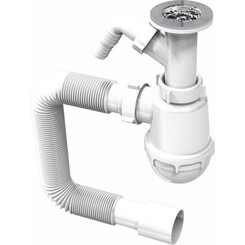 Сифон для кухонной мойки RJ RSK070800 (с дополнительным отводом), фото 