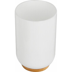 Стакан для зубных щеток RJ Poznan RJAC025-05WO (белый/дерево, настольный), фото 