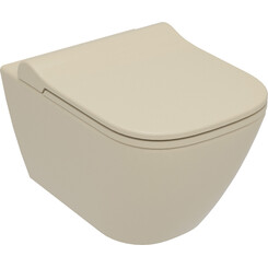 Безободковый подвесной унитаз Volle Solo Rimless 13-55-111Capp (капучино матовый, с сиденьем микролифт), Цвет производителя: бежевый, фото 