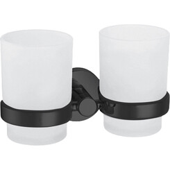 Стакан для зубных щеток Volle Ronda 2535.220204 de la noche (черный матовый, настенный, двойной), фото 