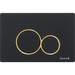 Клавиша смыва Imprese i-Frame i7117PB (черная soft-touch/золотая), фото 