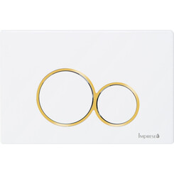 Клавиша смыва Imprese i-Frame i7117PW (белая/золотая), фото 