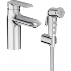 Смеситель для раковины Jacob Delafon Kumin E99465-CP (с гигиеническим душем и донным клапаном), фото 