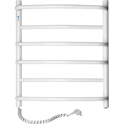 Электрический полотенцесушитель Navin Омега 12-015130-5360 (530x600, белый глянец, левый), Доступные размеры: 530 x 600, Цвет производителя: белый глянец, Подключение полотенцесушителя: левое, фото 