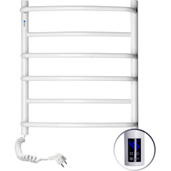 Электрический полотенцесушитель Navin Омега Sensor 12-015133-5360 (530x600, белый глянец, левый, сенсорный, с таймером), Доступные размеры: 530 x 600, Цвет производителя: белый глянец, Подключение полотенцесушителя: левое, фото 