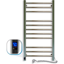 Электрический полотенцесушитель Navin Классик Квадро Sensor 10-016053-5010 (500x1000, правый, сенсорный, с таймером), Доступные размеры: 500 x 1000, Цвет производителя: хром, Подключение полотенцесушителя: правое, фото 