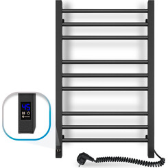 Электрический полотенцесушитель Navin Классик Квадро Sensor 12-216053-5080 (500x800, черный муар, правый, сенсорный, с таймером), Доступные размеры: 500 x 800, Цвет производителя: черный муар, Подключение полотенцесушителя: правое, фото 