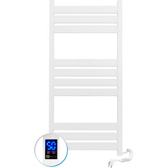 Электрический полотенцесушитель Navin Largo Sensor 12-844053-5010 (500x1000, белый бархат, правый, сенсорный, с таймером), Доступные размеры: 500 x 1000, Цвет производителя: белый бархат, Подключение полотенцесушителя: правое, фото 