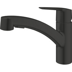 Смеситель для кухни Grohe QuickFix Start 303072431 (черный матовый, с выдвижной лейкой), фото 