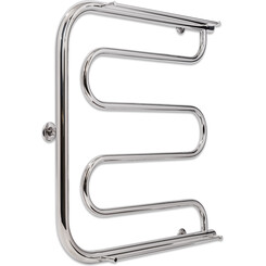 Водяной полотенцесушитель Laris Фокстрот П 71207453 (600x600, хром/белый/черный/золото/бронза, с полкой), фото 