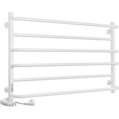 Электрический полотенцесушитель Laris Зебра Практик ЧК6 R3 77700082 (1000x600, белый матовый, левый, с таймером), Подключение полотенцесушителя: левое, фото 