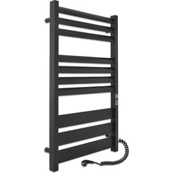 Электрический полотенцесушитель Laris Зебра Лавина ЧКЧ10 75201092 (500x900, черный матовый, правый), Доступные размеры: 500 x 900, Цвет производителя: черный матовый, Подключение полотенцесушителя: правое, фото 