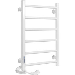 Электрический полотенцесушитель Laris Зебра Альфа ЧК6 R3 77700067 (400x600, белый глянцевый, левый, с таймером), Доступные размеры: 400 x 600, Цвет производителя: белый глянец, Подключение полотенцесушителя: левое, фото 