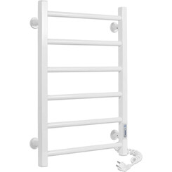 Электрический полотенцесушитель Laris Зебра Альфа ЧК6 R3 77700068 (400x600, белый глянцевый, правый, с таймером), Доступные размеры: 400 x 600, Цвет производителя: белый глянец, Подключение полотенцесушителя: правое, фото 