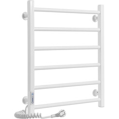 Электрический полотенцесушитель Laris Зебра Альфа ЧК6 R3 77700069 (500x600, белый глянцевый, левый, с таймером), Доступные размеры: 500 x 600, Цвет производителя: белый глянец, Подключение полотенцесушителя: левое, фото 