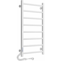 Электрический полотенцесушитель Laris Зебра Альфа ЧК8 R3 77700071 (400x800, белый глянцевый, левый, с таймером), Доступные размеры: 400 x 800, Цвет производителя: белый глянец, Подключение полотенцесушителя: левое, фото 