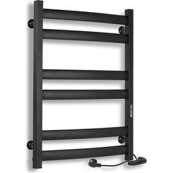 Электрический полотенцесушитель Laris Зебра Атлант ЧКЧ6 R3 73207618 (500x700, черный матовый, правый, с таймером), Доступные размеры: 500 x 700, Цвет производителя: черный матовый, Подключение полотенцесушителя: правое, фото 