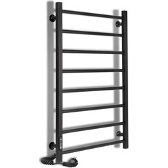 Электрический полотенцесушитель Laris Зебра Альфа ЧКЧ8 R3 73207672 (400x800, черный матовый, левый, с таймером), Доступные размеры: 400 x 800, Цвет производителя: черный матовый, Подключение полотенцесушителя: левое, фото 