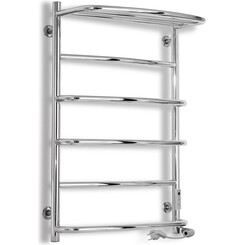 Электрический полотенцесушитель Laris Еврофлеш П6 73207611 (500x800, хром/белый/черный/золото/бронза, правый, сенсорный, с таймером, с полкой), Доступные размеры: 500 x 800, Подключение полотенцесушителя: правое, фото 