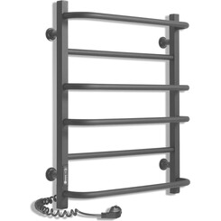 Электрический полотенцесушитель Laris Зебра Комфорт ЧКЧ6 R3 73207640 (500x600, черный матовый, левый, с таймером), Доступные размеры: 500 x 600, Цвет производителя: черный матовый, Подключение полотенцесушителя: левое, фото 