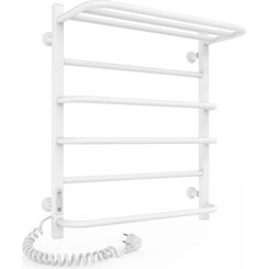 Электрический полотенцесушитель Laris Зебра Комфорт ЧК6 R3 73207782 (500x600, белый матовый, левый, с таймером, с полкой), Доступные размеры: 500 x 600, Подключение полотенцесушителя: левое, фото 