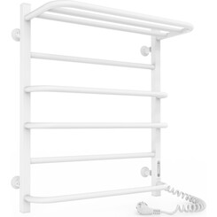 Электрический полотенцесушитель Laris Зебра Комфорт ЧК6 R3 73207783 (500x600, белый матовый, правый, с таймером, с полкой), Доступные размеры: 500 x 600, Подключение полотенцесушителя: правое, фото 