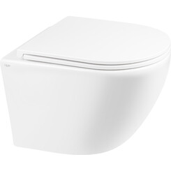 Безободковый подвесной унитаз Qtap Robin QT1333046ENRW (с сиденьем), фото 