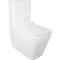 Безободковый унитаз-компакт Qtap Crow QT05222170W (с сиденьем), фото 