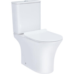 Безободковый унитаз-компакт Qtap Presto QT24221217AW (с сиденьем), фото 