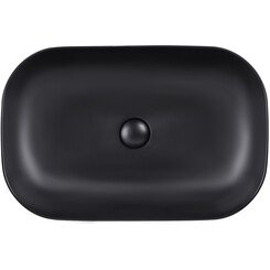 Раковина Qtap Robin QT132143PMBMB (60x40 см, черная матовая, накладная, с донным клапаном), фото 