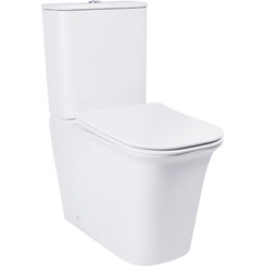 Безободковый унитаз-компакт Qtap Nando QT12221222AW (с сиденьем), фото 