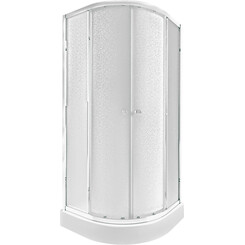 Душевая кабина Qtap Presto CRM1099AP5 с поддоном Qtap Robin 309912C (PRECRM1099AP5SET, 90x90 см, стекло матовое, профиль хром), фото 