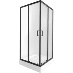 Душевая кабина Qtap Taurus BLA1099SC6 с поддоном Qtap Tern 309912C (TAUBLA1099SC6SET, 90x90 см, стекло прозрачное, профиль черный матовый), фото 