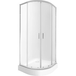 Душевая кабина Qtap Taurus CRM1099AC6 с поддоном Qtap Robin 309912C (TAUCRM1099AC6SET, 90x90 см, стекло прозрачное, профиль хром), фото 