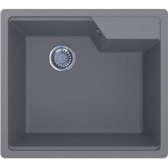 Мийка для кухні Miraggio Lisa gray 0002239 (55x49 см, сіра, кварцова, з сифоном), Колір виробника: сірий, фото 