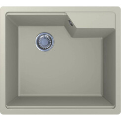 Мийка для кухні Miraggio Lisa jasmine 0002240 (55x49 см, жасмин, кварцова, з сифоном), Колір виробника: жасмин, фото 