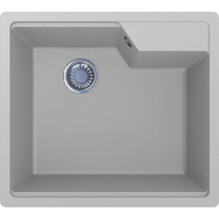 Мийка для кухні Miraggio Lisa white 0002243 (55x49 см, біла, кварцова, з сифоном), Колір виробника: білий, фото 