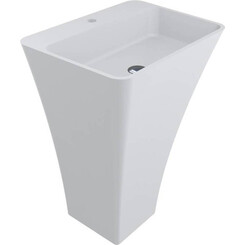 Раковина Miraggio Sun Miramarble Matt 0002391 (60x45 см, біла матова, підлогова), Технологія виробництва: Miramarble Matt, Колір виробника: білий матовий, фото 