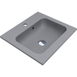 Раковина Miraggio Della 500 Mirastone gray 0000985 (50x45 см, сіра матова), Доступні розміри: 50 x 45, Технологія виробництва: Mirastone, Колір виробника: сірий, фото 