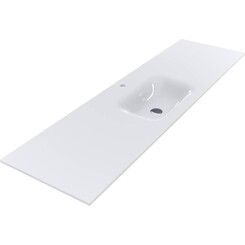 Раковина-столешница Miraggio Jessel 1800 Miramarble 0002701 (180x50 см, с крылом), Доступные размеры: 180 x 50, Технология производства: Miramarble, Цвет производителя: белый глянец, фото 